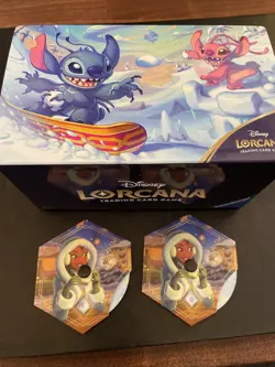 Disney Lorcana Winterspell League Promo Stitch Deck box And 2 Tiana Lore Counter - Image 1