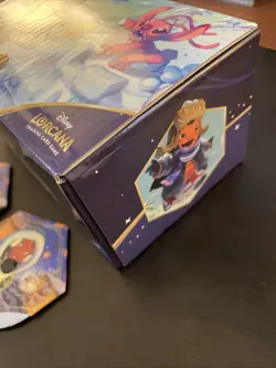 Disney Lorcana Winterspell League Promo Stitch Deck box And 2 Tiana Lore Counter - Image 5