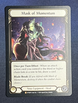 FAB WTR079 Mask of Momentum FOIL Legendary Ninja Equipment Flesh & Blood TCG - Image 1