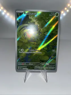 Pokemon TCG Bulbasaur Scarlet & Violet 151 Art Rare Card 166/165 - Image 3