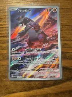 Pokemon TCG Sv04: Paradox Rift Groudon Holo Illustration Card 199/182 - Image 1