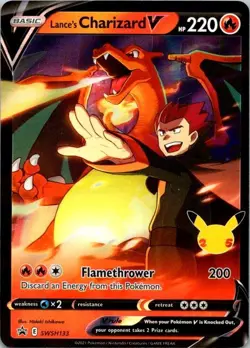 Pokemon TCG Lance's Charizard V SWSH133 SWSH Promo Cards Holo NM (SKU 1-4) - Image 1