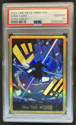 2024 One Piece The Best V1 Don Card Zoro Gold PSA 10 - Image 1