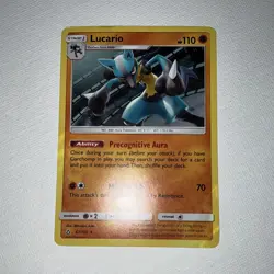 Pokemon Lucario Holo Rare 110 HP Stage 1 SM-Ultra Prism 67/156 English TCG Card - Image 1