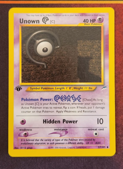 Pokemon Card - Unown [C] Neo Destiny 57/105 Uncommon 1st Edition - Image 1