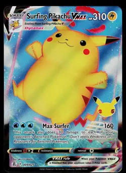 Pokemon Card - Surfing Pikachu VMAX Celebrations 009/025 Ultra Rare Holo - Image 1