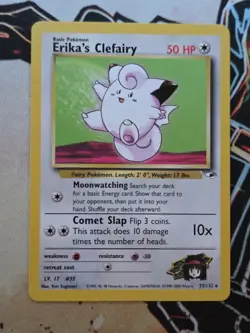 Erika's Clefairy - 25/132 - Pokemon Gym Heroes Unlimited Rare Card WOTC NM - Image 1