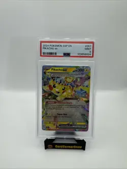 Pokemon TCG Surging Sparks Pikachu EX Double Rare Holo Card 057/191 PSA 9 - Image 1