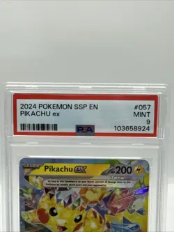 Pokemon TCG Surging Sparks Pikachu EX Double Rare Holo Card 057/191 PSA 9 - Image 3