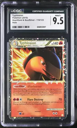 CGC 9.5 MINT+ Typhlosion Prime HeartGold & SoulSilver 110/123 Holo Pokemon Card - Image 1