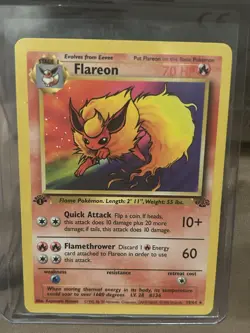 Pokemon TCG Vintage Wotc 1st Edition Jungle Flareon Rare Regular Card - Image 1