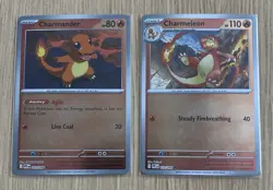 2x Charmander Charmeleon - Reverse Holo - Phantasmal Flames Pokemon Card NM - 1¢ - Image 1