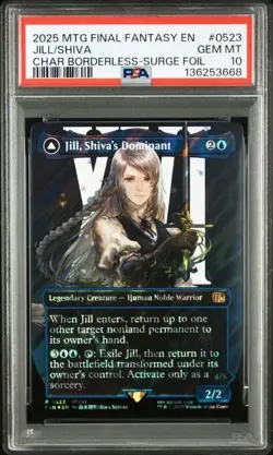 2025 MTG Final Fantasy Jill, Shiva's Dominant Borderless Surge Foil #0523 PSA 10 - Image 1