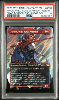 2025 MTG FF CHR Borderless Firion, Wild Rose Warrior Surge Foil #0531 PSA 10 - Image 1