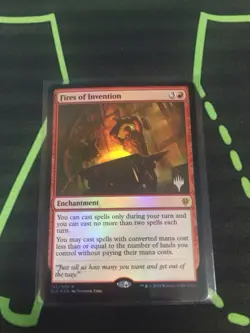 MTG Magic The Gathering Fires Of Invention Foil Promo Red Enchantment Commander - Image 1