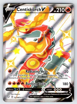 Centiskorch V SV108/SV122 2021 Shining Fates Pokemon Card Shiny Ultra Rare - Nm - Image 1