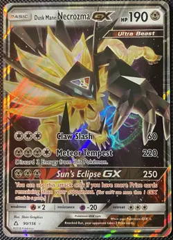 Dusk Mane Necrozma GX 90/156 Sm-Ultra Prism Holo - Pokemon Card - Image 1