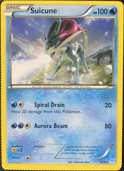 Suicune 14/30 XY Trainer Kit: Pikachu Libre & Suicune Regular - Pokemon Card - Image 1