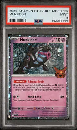 2024 POKEMON TRICK OR TRADE #095 MUNKIDORI PSA 9 - Image 1