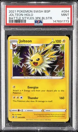 2021 POKEMON SWSH BLACK STAR PROMO #094 JOLTEON-HOLO PSA 9 - Image 1