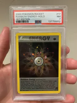 Pokemon TCG, Rainbow Energy 17/82 Team Rocket Holo PSA 7 [NM] - Image 1