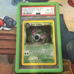 PSA 8 Dark Golbat Holo Rare 1st Edition 7/82 Team Rocket Pokemon SWIRL + Guard - Image 2
