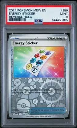 2023 POKEMON MEW EN-151 REVERSE HOLO #159 ENERGY STICKER PSA 9 - Image 1