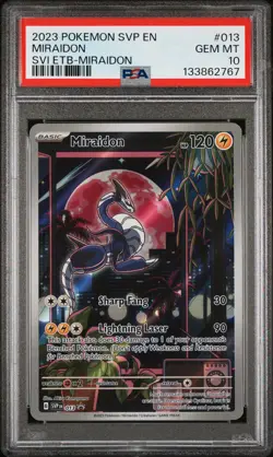 2023 POKEMON SVP EN-SV BLACK STAR PROMO #013 MIRAIDON PSA 10 - Image 1