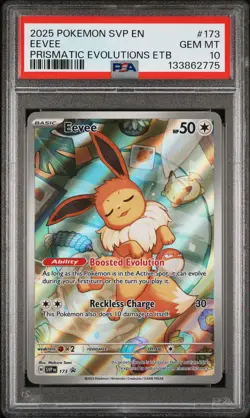 2025 POKEMON SVP EN-SV BLACK STAR PROMO #173 EEVEE PSA 10 - Image 1