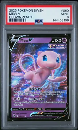2023 POKEMON SWORD & SHIELD CROWN ZENITH #060 MEW V PSA 9 - Image 1