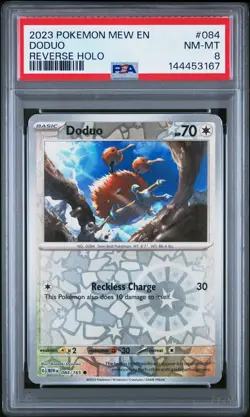2023 POKEMON MEW EN-151 REVERSE HOLO #084 DODUO PSA 8 - Image 1