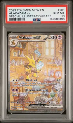 2023 POKEMON MEW EN-151 SPECIAL ILLUSTRATION RARE #201 ALAKAZAM EX PSA 10 - Image 1