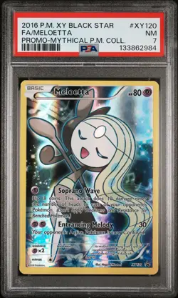 2016 POKEMON XY PROMO MYTHICAL POKEMON COLLECTION FULL ART/MELOETTA PSA 7 - Image 1