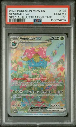 2023 POKEMON MEW EN-151 #198 VENUSAUR EX SPECIAL ILLUSTRATION RARE PSA 10 - Image 1