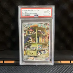 Pokemon 2024 TCG #167 Litten Holo Illustration Rare PSA 10 - Image 1