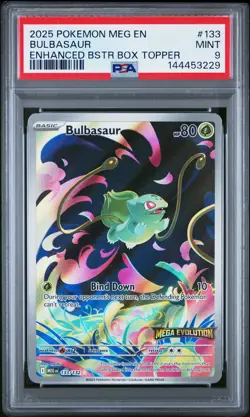 2025 POKEMON MEG EN-MEGA EVOLUTION ENHANCED BOOSTER BOX TOPPER BULBASAUR PSA 9 - Image 1