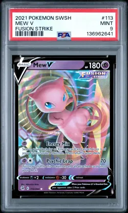 2021 POKEMON SWORD & SHIELD FUSION STRIKE #113 MEW V PSA 9 - Image 1