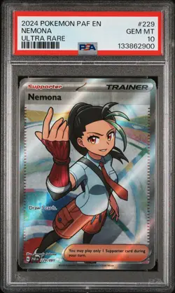 2024 POKEMON PAF EN-PALDEAN FATES ULTRA RARE #229 NEMONA PSA 10 - Image 1