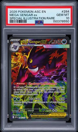 2026 POKEMON ASC SPECIAL ILLUSTRATION RARE #284 MEGA GENGAR EX PSA 10 - Image 1