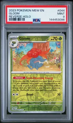 2023 POKEMON MEW EN-151 REVERSE HOLO #044 GLOOM PSA 9 - Image 1
