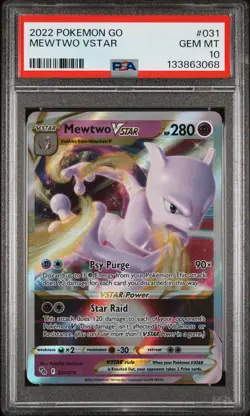 2022 POKEMON GO #031 MEWTWO VSTAR PSA 10 - Image 1