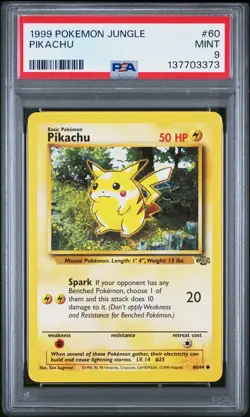 1999 POKEMON JUNGLE #60 PIKACHU PSA 9 - Image 1