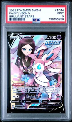 2022 POKEMON SWORD & SHIELD BRILLIANT STARS #TG14 FULL ART/SYLVEON V PSA 9 - Image 1
