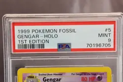 1999 Pokemon Gengar Holo, 1st Edition Fossil #5/62, PSA 9 Mint - Image 5