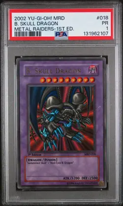2002 YU-GI-OH! MRD-METAL RAIDERS 1ST EDITION #018 B. SKULL DRAGON PSA 1 - Image 1