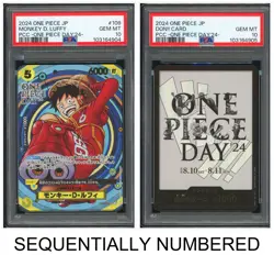 One Piece PSA10 *2 Monkey D Luffy & Don!! Set 2024 OP Day ‘24 Japanese - Image 1