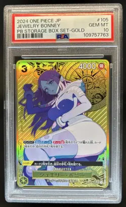 2024 One Piece Japanese PB Storage Box Set Jewelry Bonney Gold #OP08-105 PSA 10 - Image 1
