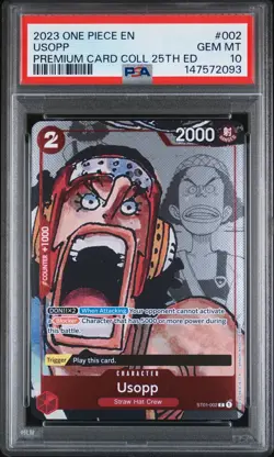 2023 ONE PIECE BANDAI PREMIUM CARD COLLECTION 25TH EDITION #002 USOPP PSA 10 - Image 1