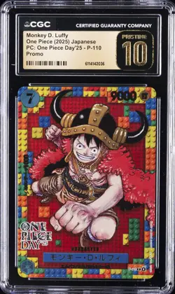 2025 ONE PIECE JPN PC: ONE PIECE DAY'25 PROMO MONKEY D. LUFFY CGC 10 PRISTINE - Image 1