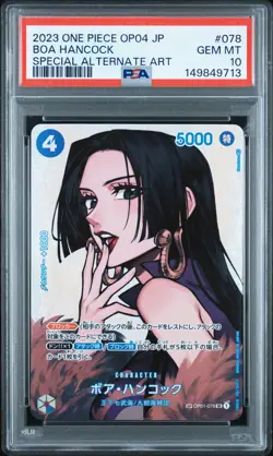 2023 ONE PIECE JPN OP04-KINGDOMS OF INTRIGUE SPECIAL ALT ART BOA HANCOCK PSA 10 - Image 1
